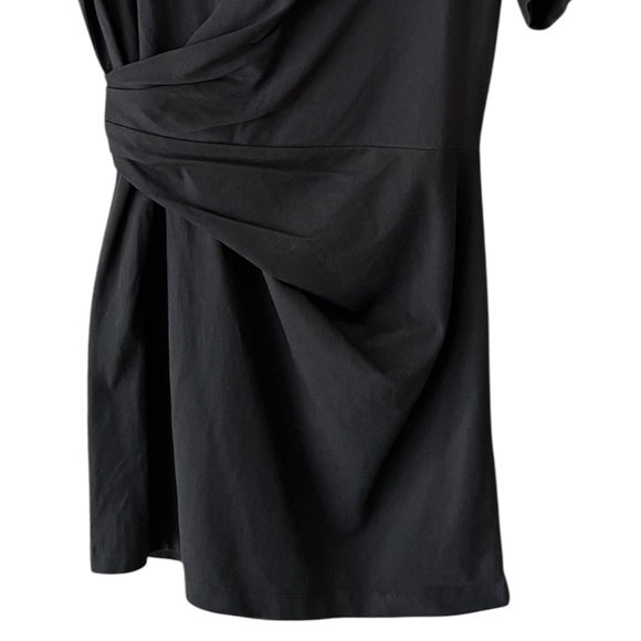 NWT FRAME Draped Knit Short Sleeve Mini Dress in Black Size XS - Picture 8 of 12